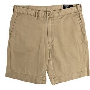 Polo Ralph Lauren Chino Shorts Men's 36 Sand Classic Fit 9" Preppy Casual Y2K